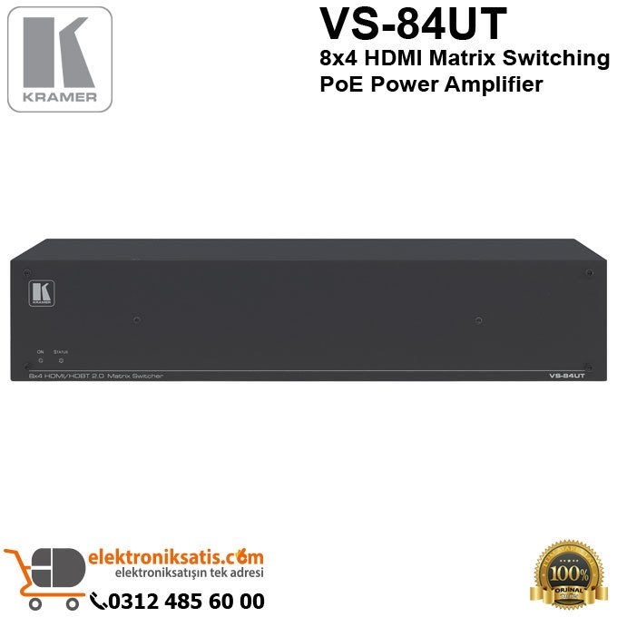 Kramer VS-84UT 8x4 HDMI Matrix Switching PoE Power Amplifier