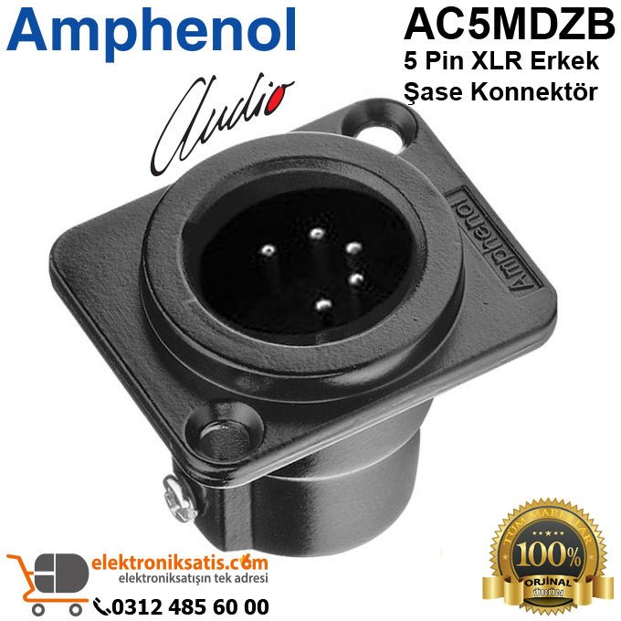 Amphenol AC5MDZB 5 Pin XLR Erkek Şase Konnektör