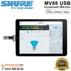 Shure MV88 USB İOS Digital iphone Stereo Kondansatör Mikrofon