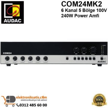 AUDAC COM24MK2 6 Kanal 5 Bölge 100V 240W Power Amfi