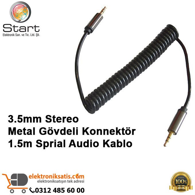 Start Avl-02 Mini Stereo Spiral Kablo 1.5 Metre