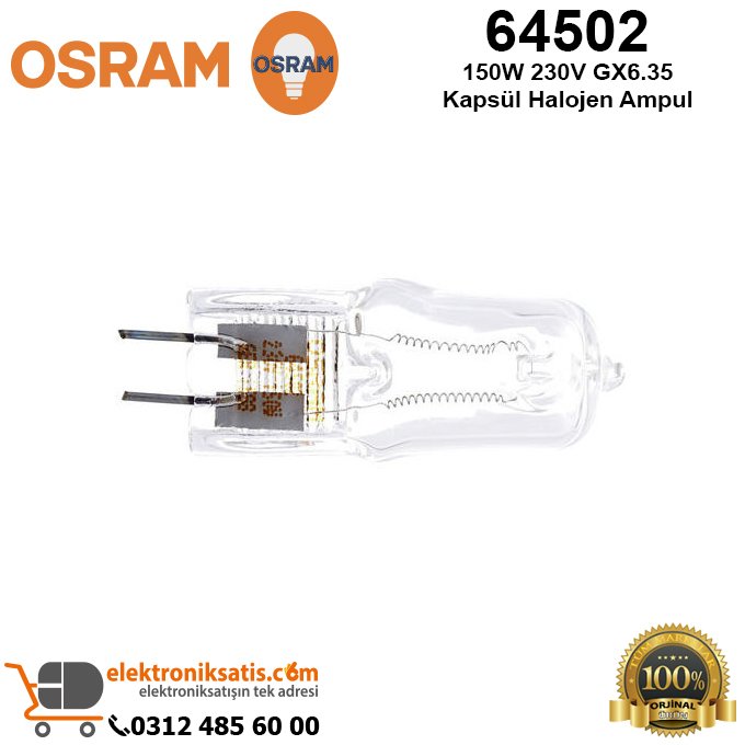 Osram 64502 150 Watt 230 Volt Gx6.35 Kapsül Halojen Ampul