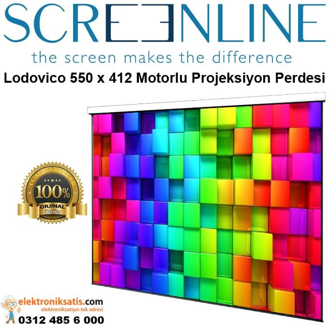 Screenline Lodovico 550 x 412 mm Motorlu Projeksiyon Perdesi