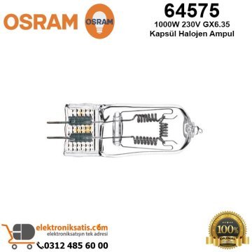 Osram 64575 1000 Watt 230 Volt GX6.35 Kapsül Halojen Ampul