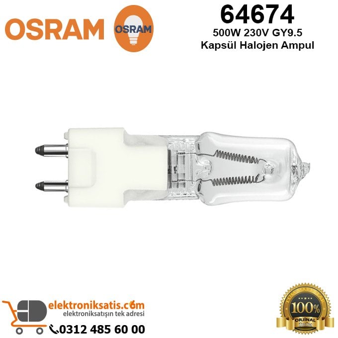 Osram 64674 500 Watt 230 Volt GY9.5 Kapsül Halojen Ampul