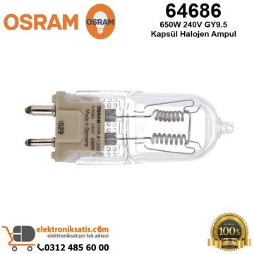 Osram 64686 650 Watt 230 Volt GY9.5 Kapsül Halojen Ampul