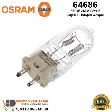 Osram 64686 650 Watt 230 Volt GY9.5 Kapsül Halojen Ampul