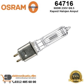 Osram 64716 600 Watt 240 Volt G9.5 Kapsül Halojen Ampul