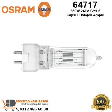 Osram 64717 650 Watt 240 Volt GY9.5 Kapsül Halojen Ampul