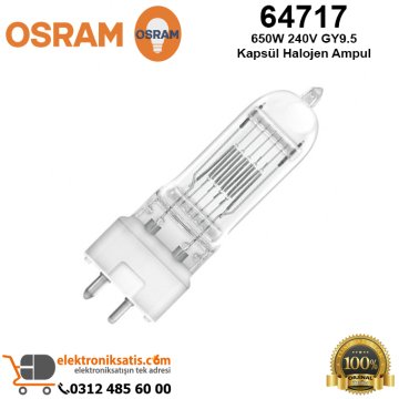 Osram 64717 650 Watt 240 Volt GY9.5 Kapsül Halojen Ampul