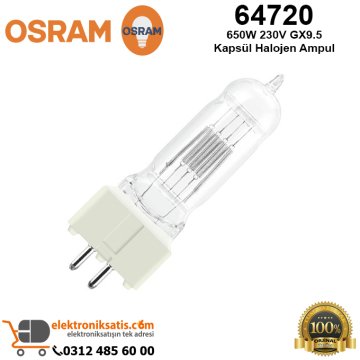 Osram 64720 650 Watt 230 Volt GX9.5 Kapsül Halojen Ampul