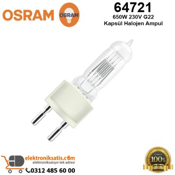 Osram 64721 650 Watt 230 Volt G22 Kapsül Halojen Ampul