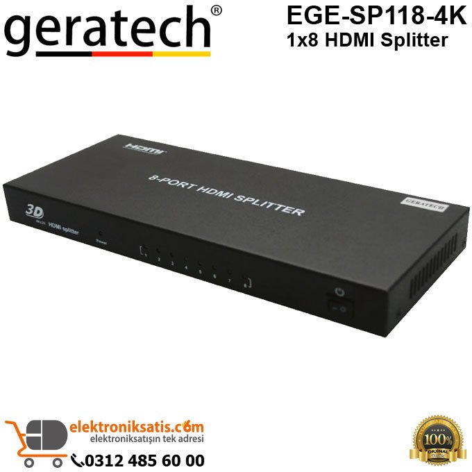 Geratech EGE-SP118-4K 1x8 HDMI Splitter