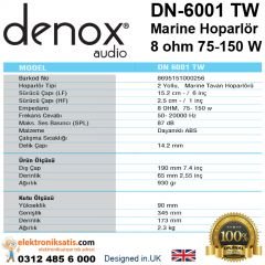 Denox DN-6001 TW Marine Asma Tavan Hoparlörü