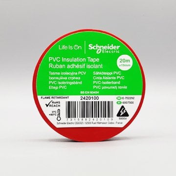 Schneider 19mm x 20mt. Pvc Elektrik Izole Bant Kırmızı Izolasyon Bandı