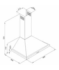 Esty 2240 60 cm Inox Duvar Tipi Davlumbaz