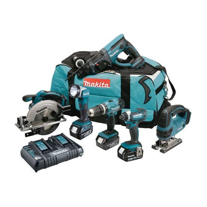 Makita DLX6068PT (DHP453 DHR202 DJV180 DSS611 DTD152 DML802) Akülü Set