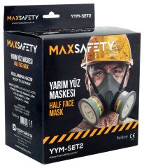 MaxSafety YYM-SET2 Çift Filtreli Hazır Set Yarım Yüz Solunum Maskesi