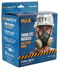 MaxSafety YYM-SET1 Çift Filtreli Hazır Set Yarım Yüz Solunum Maskesi