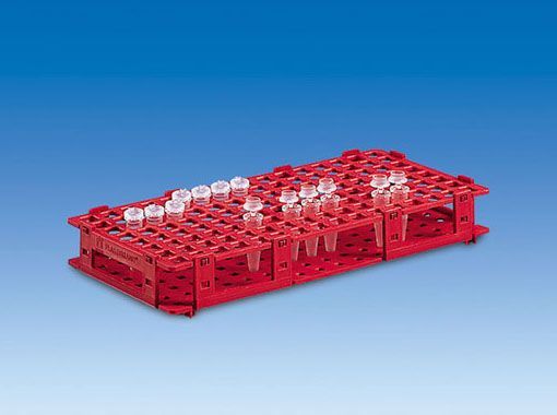 Tüp Standı (Pp) Mikro Santrifüj  Tüpleri İçin 128 Tüp İçin, ( 8 X 16 )  Kırmızı Renk   Ø 11 mm
