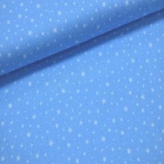 Mavi yıldızlı poplin kumaş