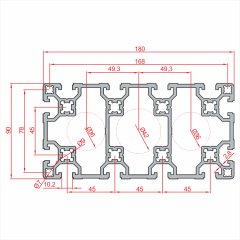 Sigma Profil  Light 90x180  - Kanal 10-(1metre)