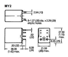 MY2IN 24VDC 10A 2CO Kontaklı Röle OMRON 8PİN