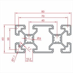 Sigma Profil LIGHT 40x80 - Kanal 10-(1metre)