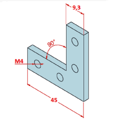 20x20  90° Bağlantı Parçası