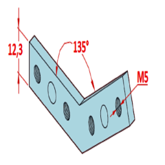 25x25 135° Bağlantı Parçası