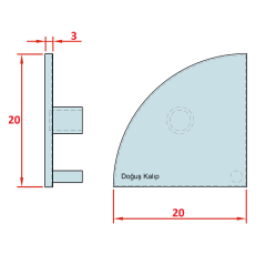 20x20 RADİUSLU Profil Kapakları