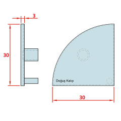 30x30 RADİUSLU Profil Kapakları