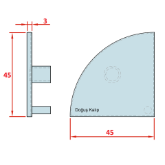 45x45 RADİUSLU Profil Kapakları