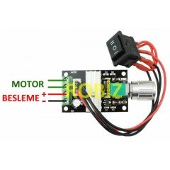 ANAHTARLI 3A 6-28V DC Motor Hız Kontrol Devresi