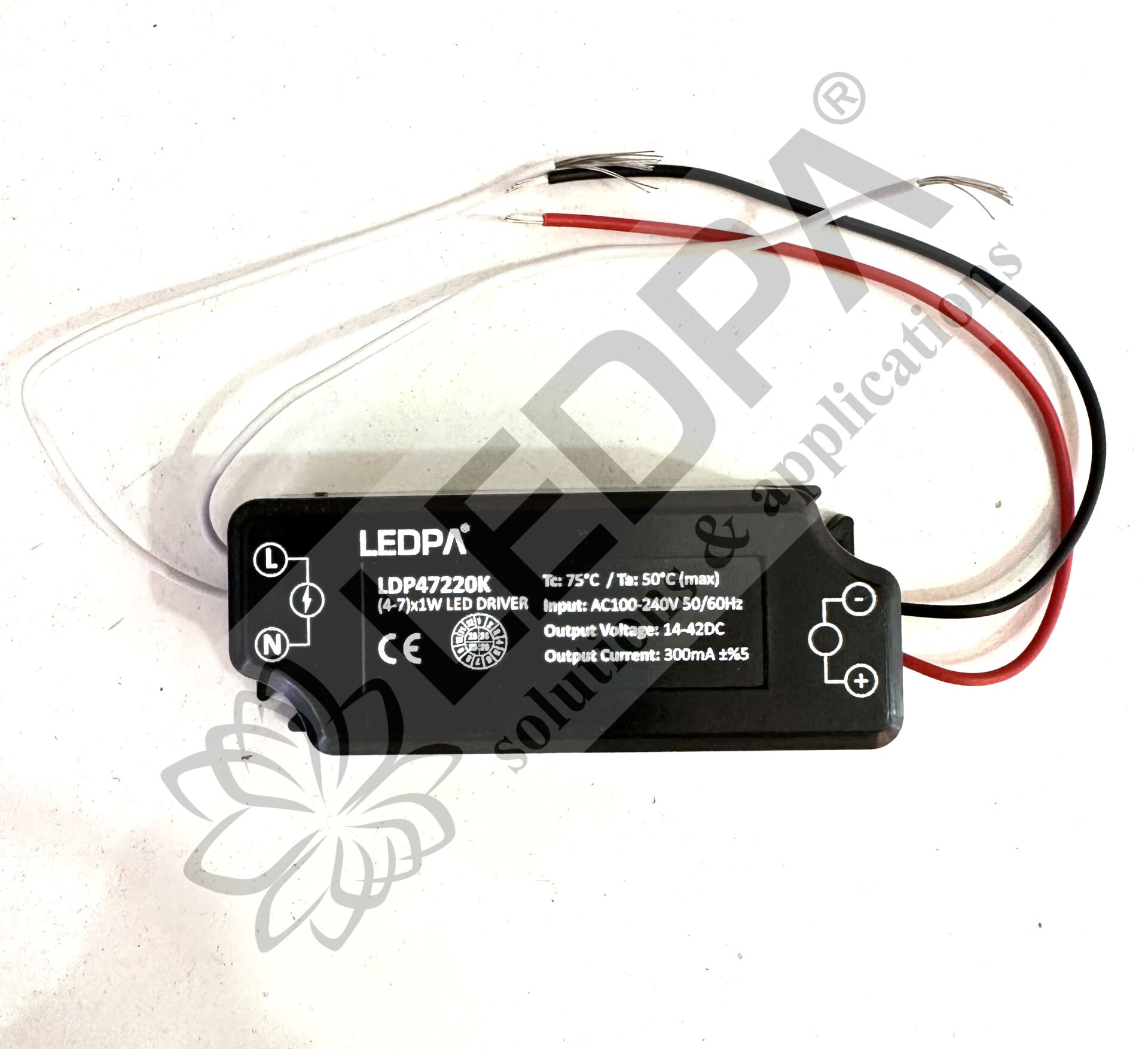 LDP47220K , 4-7X1W 300MA LED DRIVER , INPUT 100-240VAC OUT 14-42VDC