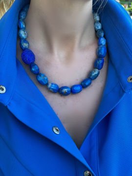 Blue Crystal Lapis Necklace