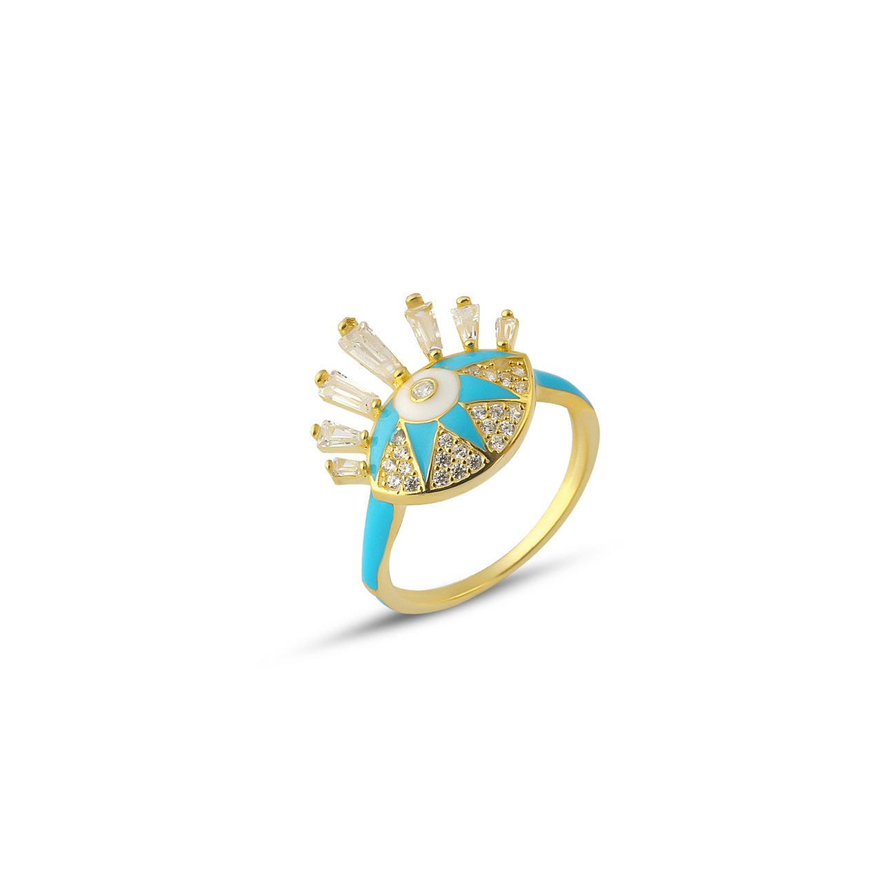 Turquoise Enamel Eye Ring