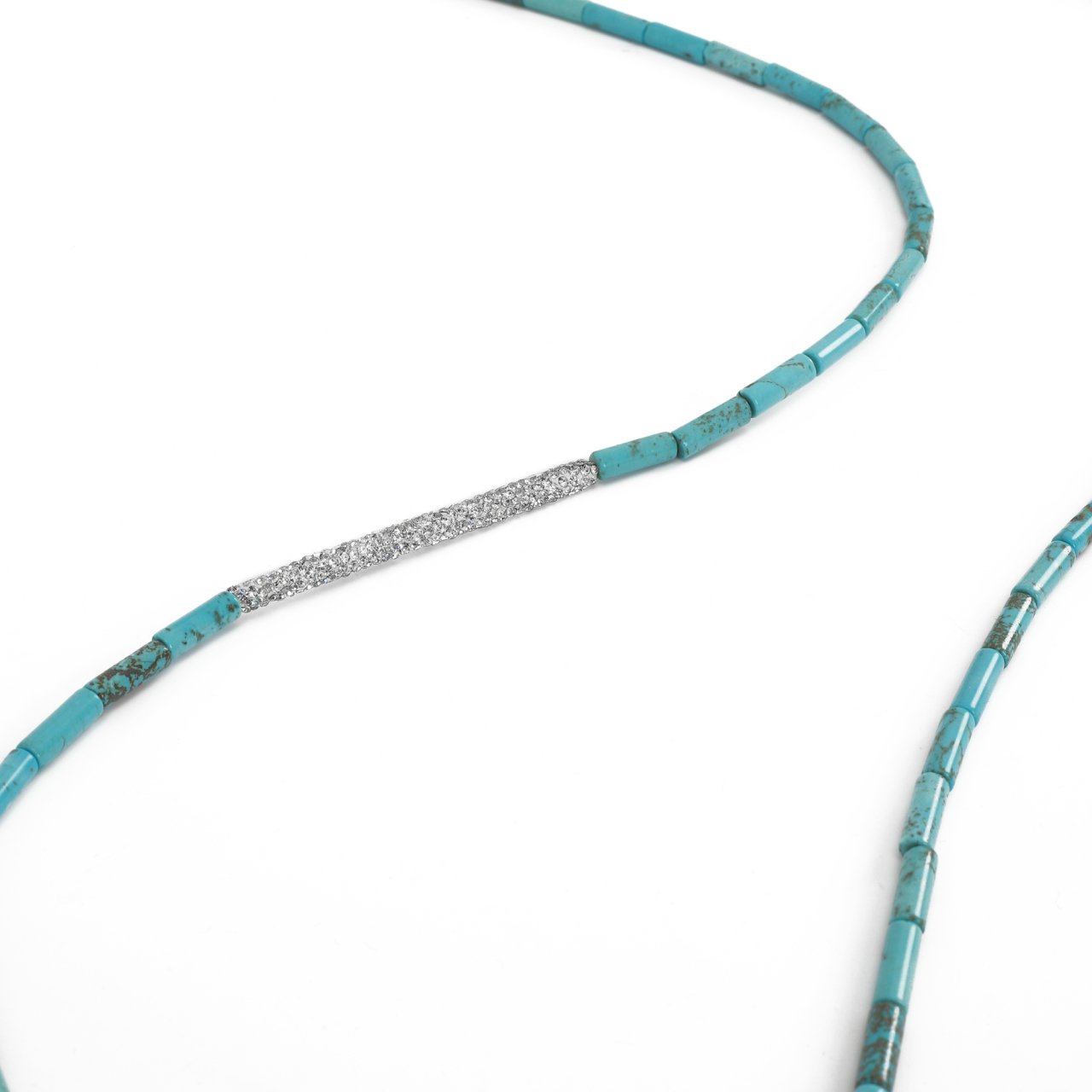 Turquoise Crystal Long Stick Necklace