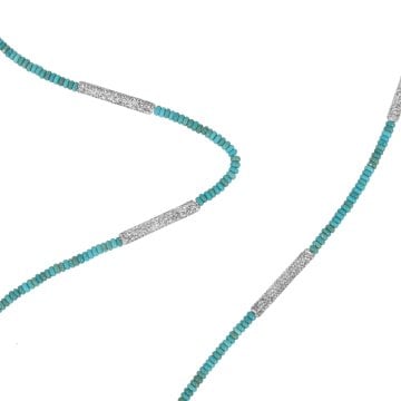 Turquoise Crystal  Stick Necklace