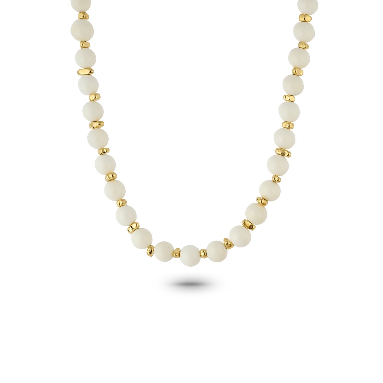 White Coral Gold Necklace