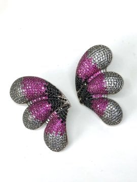 Pink Lux Wing Earring