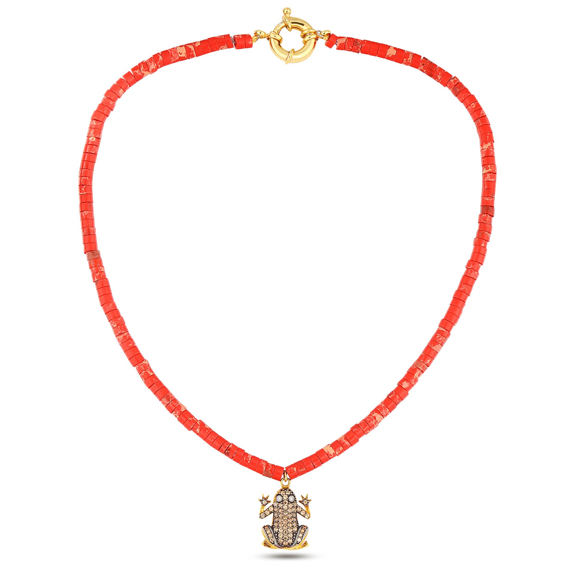 Red Miss Frog Necklace