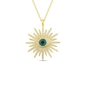 Green Eye Sun Necklace