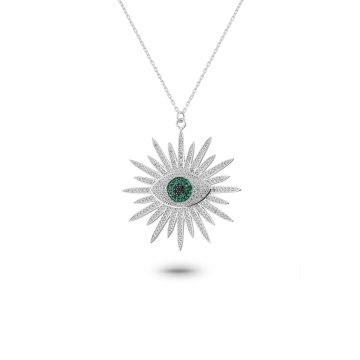 Green Eye Sun Necklace