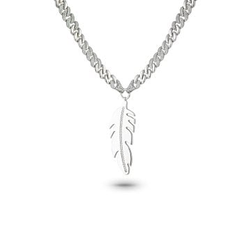 Palm Leaf Silver Necklace