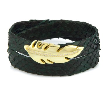 Palm Leaf Leather Bracelet