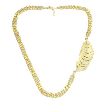 Big Feather Gold Necklace