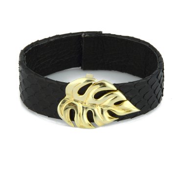 Monstera Leaf Leather Bracelet