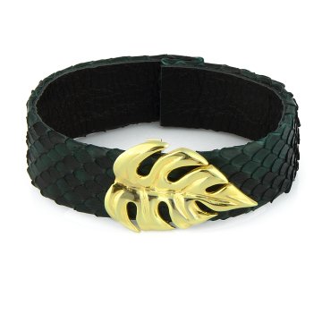 Monstera Leaf Leather Bracelet