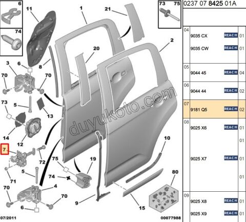 Arka Kapı Gergisi Sağ/Sol C33 A51